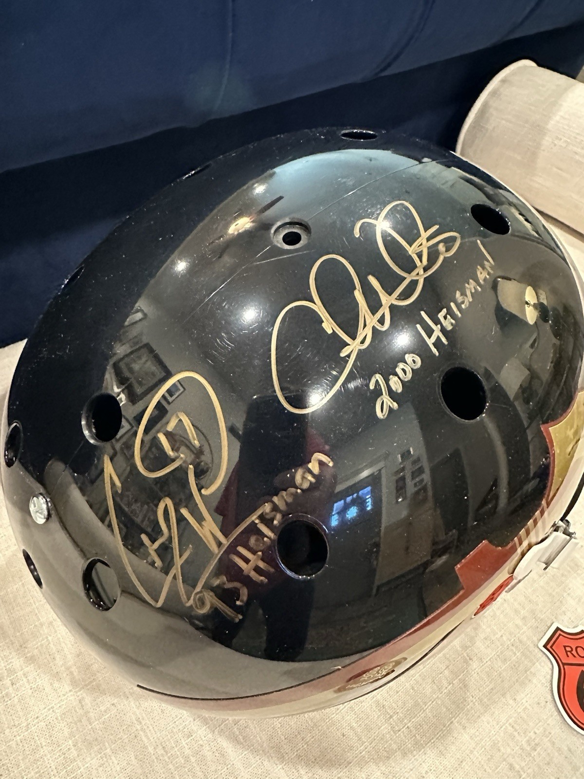 Florida St SIGNED Heisman Ward, Weinke, Winston Schutt Replica Black Helmet JSA