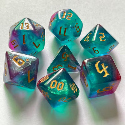 7pcs Chameleon Set, Dice Sets Game Accessories Dice Polyhedra