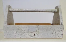 Vintage Painted wooden tool carrier caddy tote farmhouse country Primitive Style