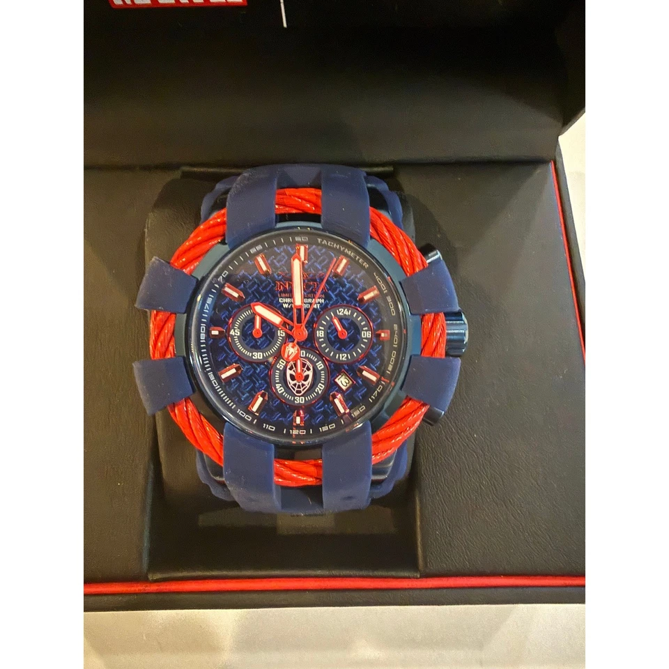 Reloj Hombre Invicta Bolt Marvel Limited Spiderman Cronógrafo Azul Rojo 80097 Foto 2 de 4