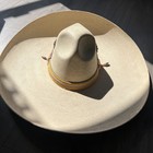 Rare Vintage Sombrero, Woven hat with Carved Leather, Leather Straps, Ribbon — photo 4