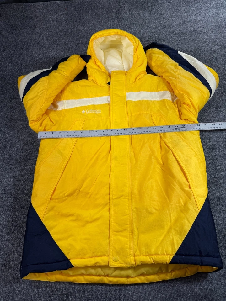 Columbia Girls Jacket 14/16 Yellow Hooded Long Sleeve Outerwear Puffer Jacket - Image 4 of 4