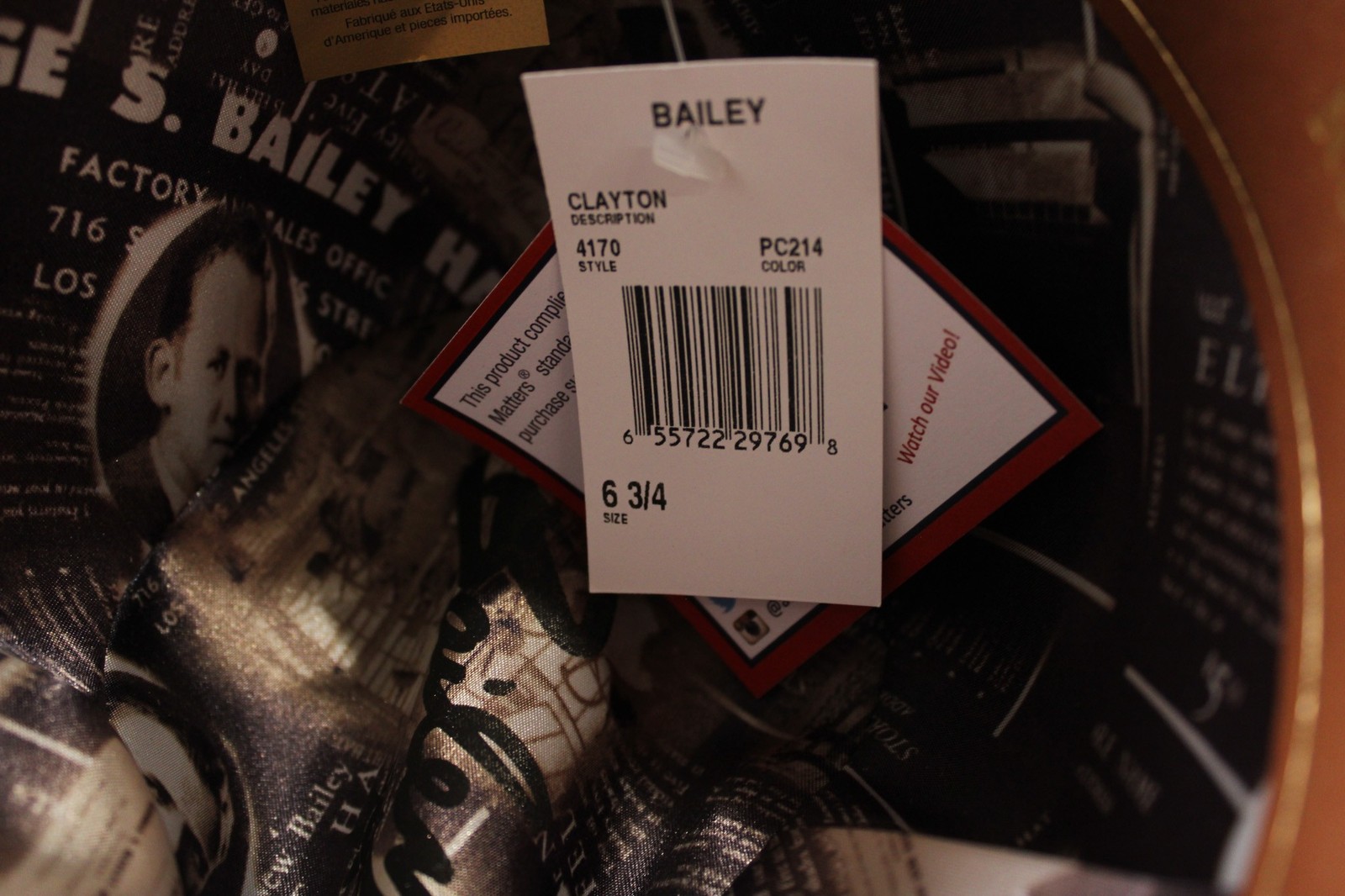 Bailey Unisex Clayton Wool/Fur Felt Blend Gus Western Hat LB3 Pecan Size 6 3/4