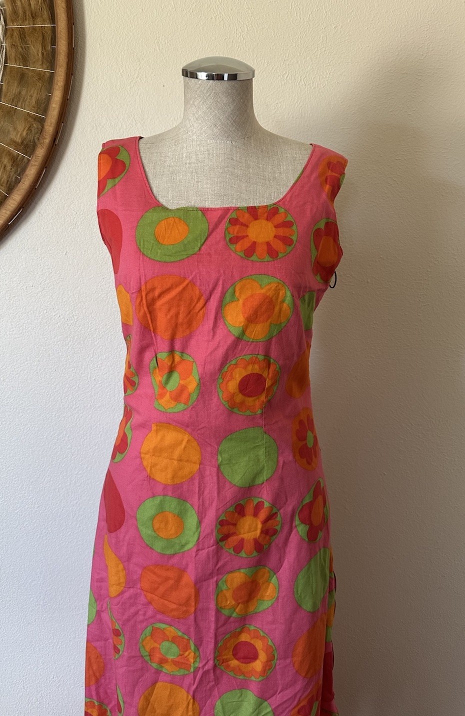 Vintage 60s Mod Psychedelic Maxi Dress Woman's Sm… - image 3