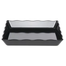 Hubert® Black Scalloped Melamine Platter - 14"L x 14"W x 2"H