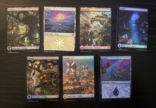MTG Lorwyn Eclipsed 7 Foil Basic Land Lot 5 Full Art ECL NM Magic