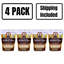 Organic Rolled Oats  Pack of 4  1 lb  Non-GMO  Shipping Included  Grain Pla