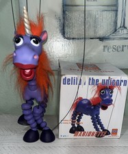 Bozart Delilah the Unicorn Marionette Puppet 1998 Purple Orange Mane