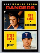 2020 Topps Heritage #181 Rangers 2020 Rookie Stars Nick Solak / Brock Burke *RA
