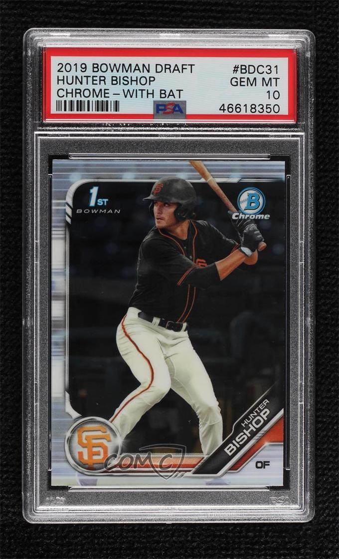 2019 Bowman Draft Chrome Hunter Bishop (Batting) #BDC-31 PSA 10 GEM MT 02le