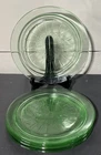 Vtg Lot Of 5 USGlass Uranium Green Depression Glass 8-1/2” Plate Tendril Pattern