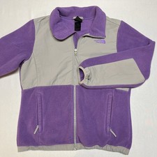 THE NORTH FACE Girls/Juniors Sz XL 18 Denali Heavy Fleece Jacket Purple Gray