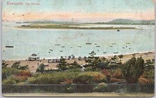 Antique Postcard The Warren Beach Boats Huts Exmouth Devon England