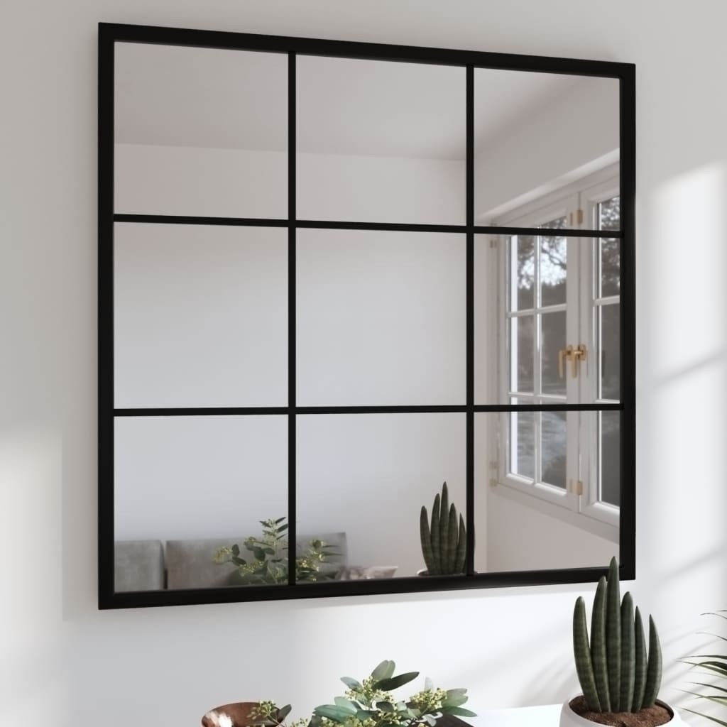 vidaXL Specchio Parete Nero Metallo 60x60 - Offerta Arredo