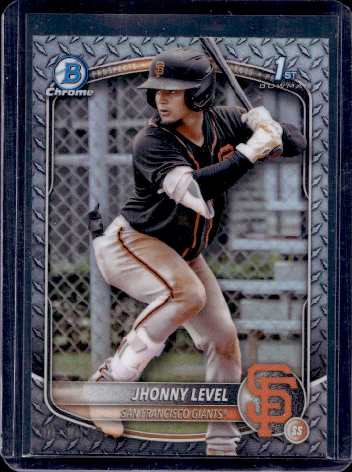 2025 Bowman Jhonny Level Chrome Refractor Steel Metal 1st #/100 Giants
