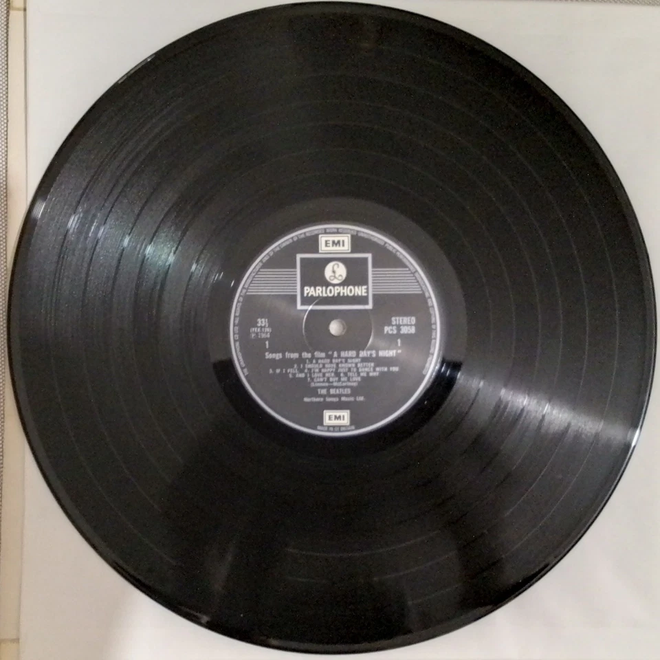 The Beatles album A Hard Day's Night 33 tours LP premier pressage noir et argent - Photo 3/4