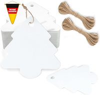 WeihnachtsgeschenkanhäNger Kraftpapier 6X6Cm Mit Juteschnur 100 StüCk