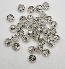 12pc Swarovski Crystal Silver Shade 6mm Faceted Round 5000 Beads; Light Gray