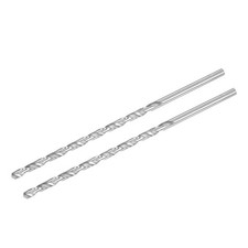 2pcs High Speed Steel Extended Twist Drill Bits 6mm Drill Dia 200mm Length