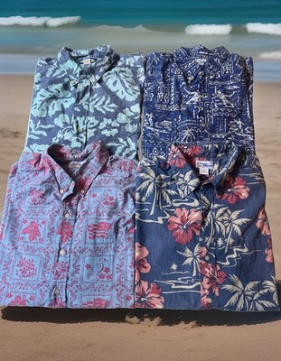 Rare Shirt Lot Of 4 Reyn Spooner Hawaiian Hibiscus Flowers Aloha Shirts 2XL Vtg.