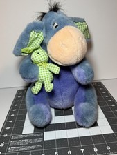 Disney Store Eeyore Spring Easter Bunny Green Plaid Plush
