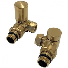 K Rad Brass Radiator Valves Pair Corner