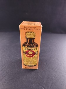 Vintage HOPPE'S No 9 Powder Solvent 2 oz with Orginal Box and Insert FULL