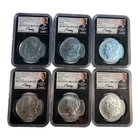 2021 Morgan & Peace Dollar NGC MS70 6-Coin Set Advanced Release Edmund Moy 8A