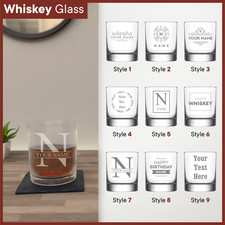 Personalised Glass Engraved Drinkware Gift Your Own Message Glassware Birthday