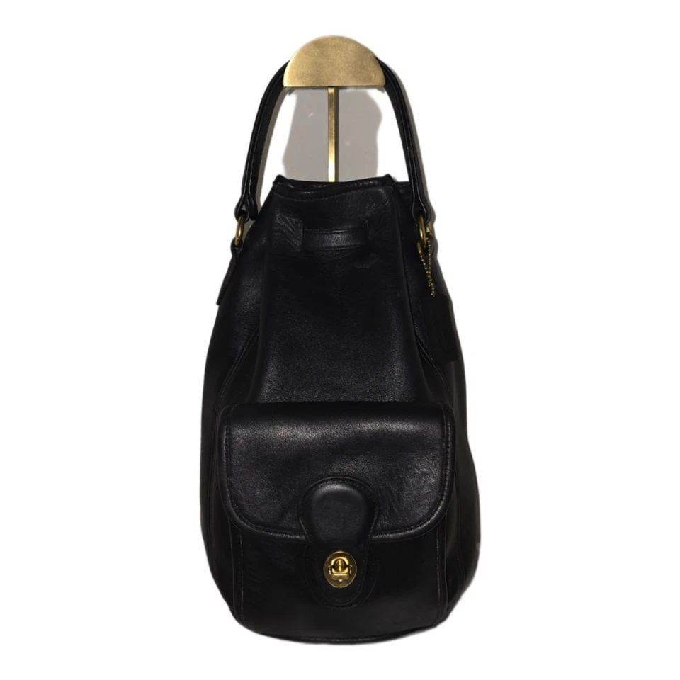 Mochila Coach Vintage 9992 Cuero Negro EE. UU. Mochila Mochila de Día Foto 3 de 4