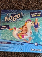 H2O Go Unicorn Swim Ring Inflatable Pool Float Bestway New