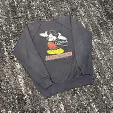 Disney Mickey Mouse Florida Graphic Sweatshirt Black Vintage