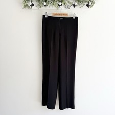 Joseph Ribkoff Black Front-Zip Trousers Dress Wide Leg Pants Size US 10 NEW