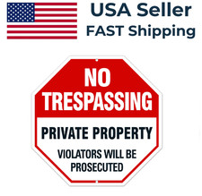 3 Pack - 12 in. x 12 in. Aluminum No Trespassing Octagon Sign Private Property