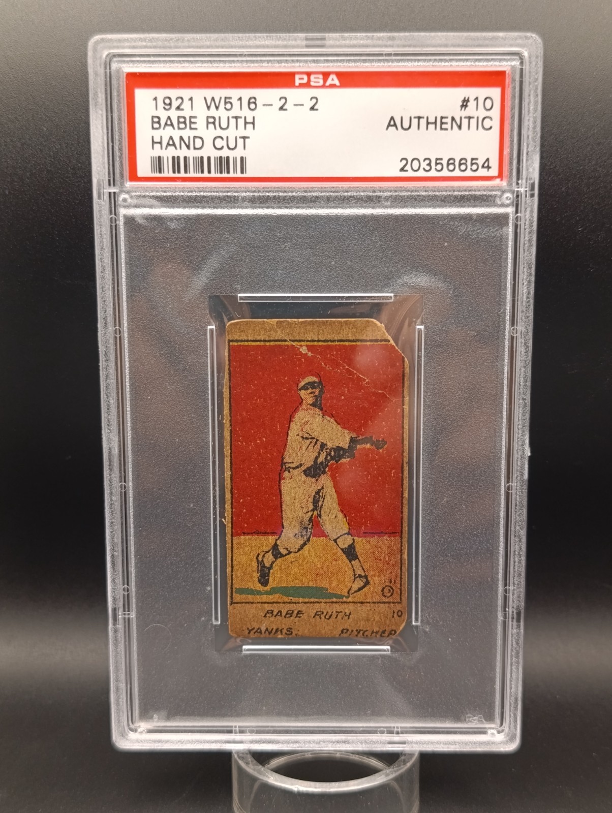 1921 W516 - 2 - 2 BABE RUTH #10 (Pitcher) Hand-Cut  graded PSA A (AUTHENTIC) view 2