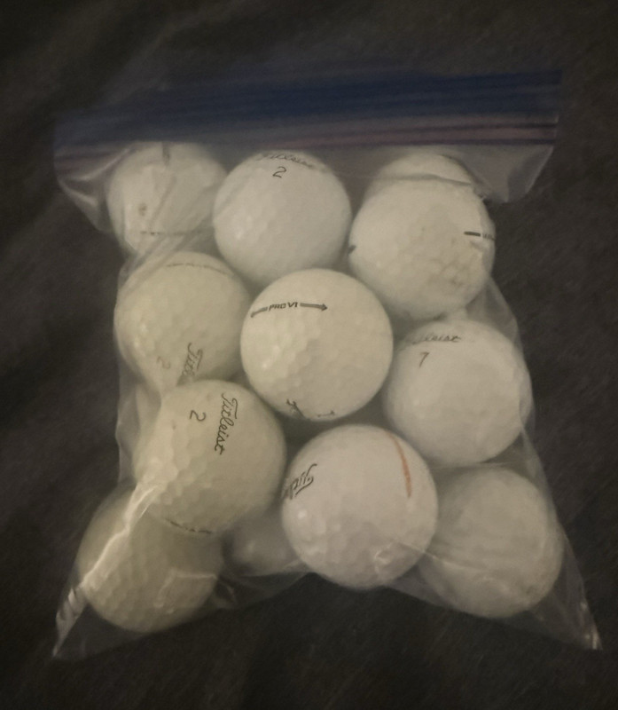 18 Titleist Pro V1 Recycled Golf Balls – White – Pre-Owned – Playable Condition