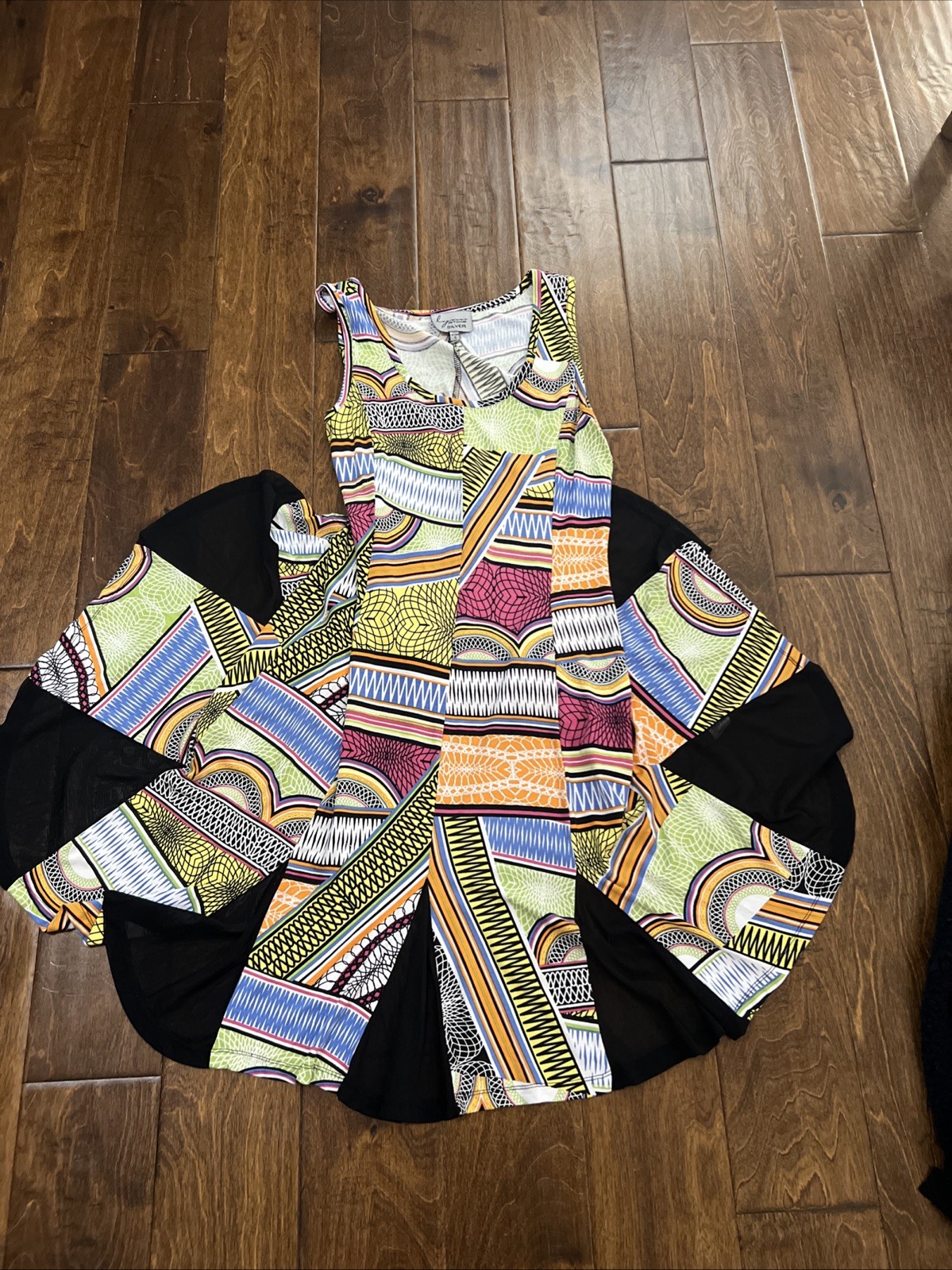 Lynn Ritchie Silver Geometrical Pattern Sleeveles… - image 4