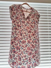 Gap Women's Pink Sleeveless Floral Dress with Lining and Side Pockets Size Small