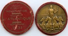 FRANCE 1931 L'ATLANTIQUE LINER GODDES AMPHITRITE BRONZE CASED MEDAL, BAZOR 68MM