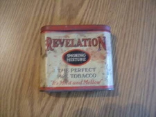 Vintage Revelation Vertical Pocket Pipe Tobacco Tin 3” Tall - Philip Morris