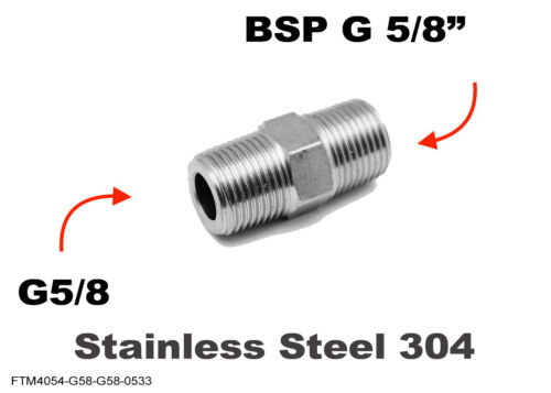 G5/8 Male to BSP G 5/8" Male Stainless Sensor Adaptor Fittings Conversion - 第 1/4 張圖片