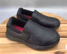 Skechers WORK Nampa Annod Slip Resistant Shoes Womens Size 6  Black Leather