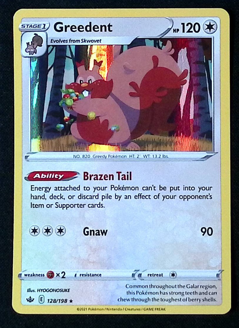 Greedent Holo Rare 128/198 - Pokemon Chilling Reign - NM
