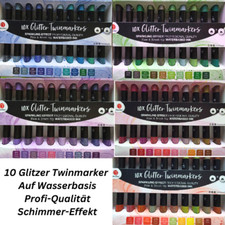 10 Twinmarker Glitzer Set Auf Wasserbasis Profi-Qualität Schimmer-Effekt