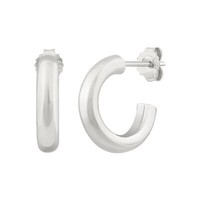 Cai Creolen 925 Silber Rhodiniert Ohrringe Poliert Chunky Hoops Damen Ear Candy
