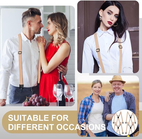 4 Pack Hidden Suspenders Adjustable Under The Shirt Suspenders for Men Clothing - 第 6/11 張圖片
