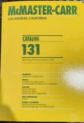 McMaster-Carr catalog #131 LOS ANGELES,CA 2025