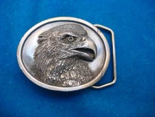 1984 BERGAMOT BRASS WORKS - PEWTER EAGLE SMALL WESTERN STYLE BUCKLE - NICE