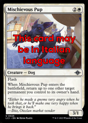 MTG MISCHIEVOUS PUP FOIL EXC - EKELHAFTER WELPE 25 - LCI - MAGIC