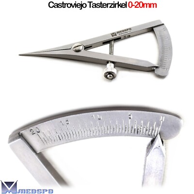 KFO Castroviejo Tasterzirkel 0-20 mm Messzirkel Zahntechnik Zahnlabor Dental CE